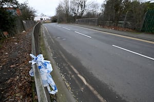 Police tape spotted on Monday morning at the scene of the crash 