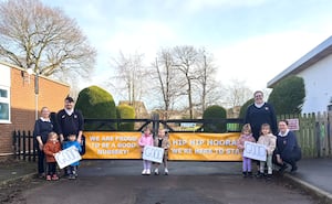 Staff and children at Kaleidoscope Nursery at St Andrews School in Shifnal are celebrating. Pictured are children with some of the staff. Picture via: Kaleidoscope Nursery.