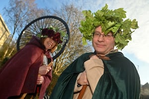 The Museum of Cannock Chase in Hednesford held a Midwinter festival.  
Pictured are performers Dianne Lear-Hargreaves and Robert Hargreaves.