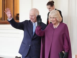 The King and Queen formally bid farewell to the Emir of Qatar Sheikh Tamim bin Hamad Al Thani and his wife Sheikha Jawaher as they leave Buckingham Palace in London on the final day of their state visit to the UK