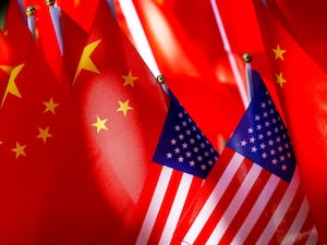 American and Chinese flags