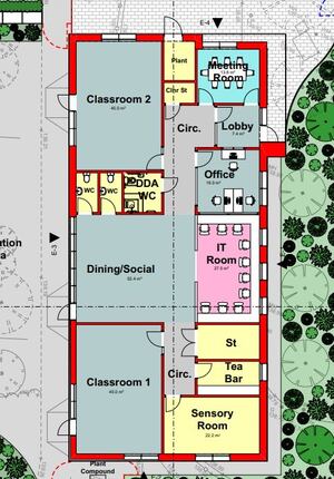 The layout of the new  block
