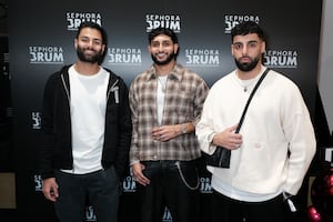 (L to R) Ishan lad (C), Indi Singh (R) and guest attend the Sephora Birmingham VIP launch party at The Bullring & Grand Central on November 12, 2024 in Birmingham, England. (Photo by Dave Benett)