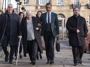 Emma Caldwell's family and their lawyer arrive outside Bute House in Edinburgh