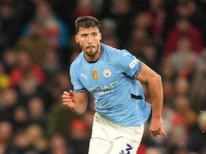 Manchester City’s Ruben Dias in possession