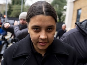 Chelsea and Australia striker Sam Kerr arrives at Kingston Crown Court