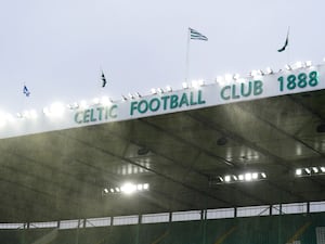 Rain falls at Celtic Park