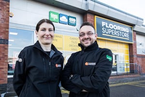 Cannock store manager Stephanie Lingard with team member Phil Harris