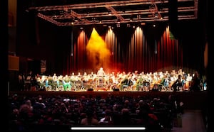 Wolverhampton Symphony Orchestra playing alongside Wolverhampton Youth Orchestra at The Halls Wolverhampton in February 2024.