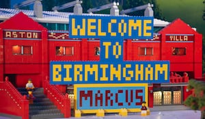 The full display welcomes Marcus Rashford to Villa Park in Lego form