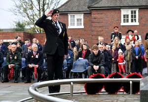 The remembrance service in Dudley town centre saw thousands of people visit to pay their respects