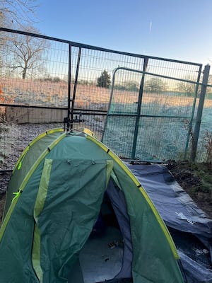 Santino and the team have not been staying in posh hotels every night either - roughing it in the wilderness in tents. 