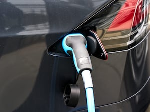 An electric car being charged