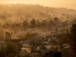 The fire-ravaged Pacific Palisades neighbourhood of Los Angeles