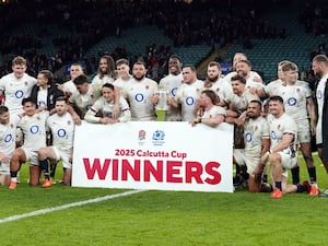 England with the Calcutta Cup after winning against Scotland