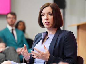 Bridget Phillipson gestures while speaking