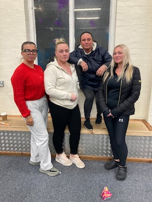 Mums at Meadow Road Youth and Venture Centre in Dudley are backing calls from young people at the centre for a council rethink on removing funding (l-r) Kelsey Hackett, Fay Cheadle, Claire Mills and Becky Appleton. Picture Martyn Smith/LDRS free for 