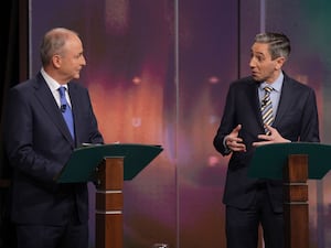 Micheal Martin and Simon Harris during the General Election leaders’ debate