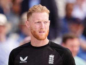 Close up of Ben Stokes wearing a black England training shirt