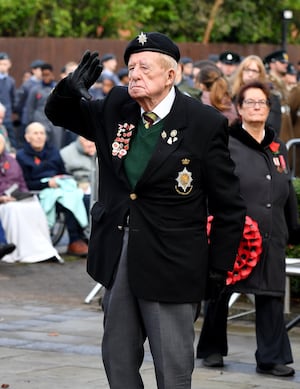 Dozens of ex-service personnel could be seen at the Remembrance event, honouring those who have fallen or continue to give to their country