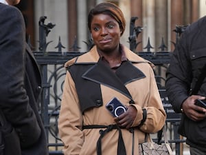 Former Chelsea and England footballer Eni Aluko outside the Royal Courts of Justice, central London