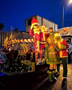 Many people dressed up in Christmas gear for the event