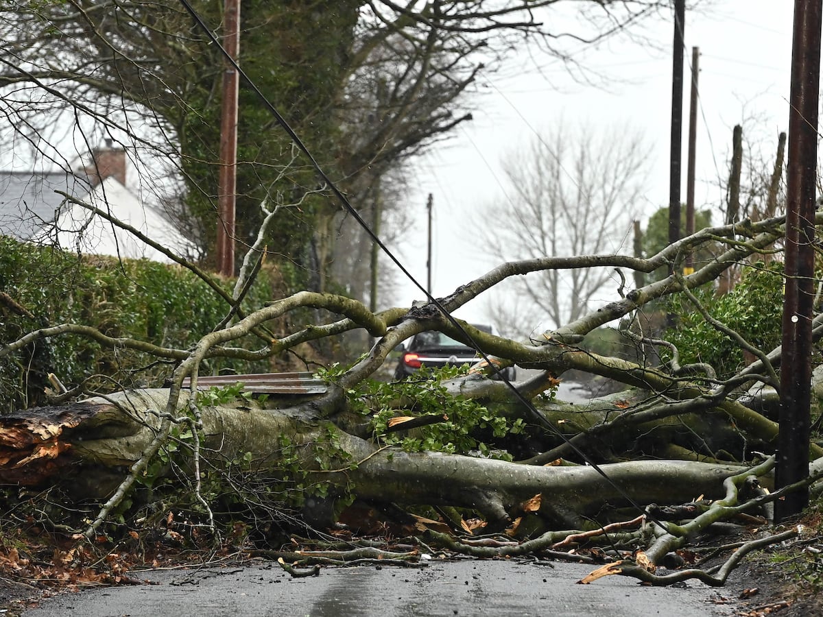 Winds top 100mph as Storm Eowyn causes travel disruption and power cuts