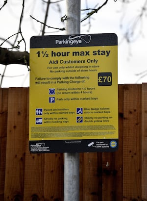 The signs at Aldi car park in Sedgley threaten non-customers with £70 fines 