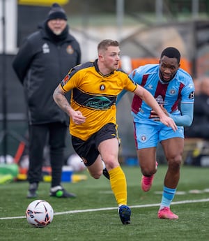 Josh Green leaves Carlton Ubaezuonu trailing (Pic: Jim Wall)