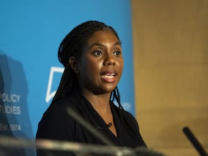 Kemi Badenoch speaks at a press conference