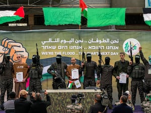 Israel captives are paraded by Hamas militants