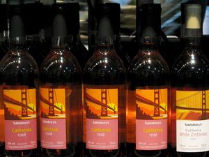 Rose wine on sale at a Sainsbury’s supermarket (PA)