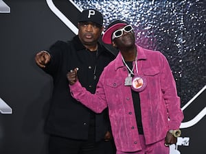 Chuck D (left) with fellow Public Enemy star Flavor Flav at the MTV Video Music Awards 2024