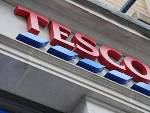 Tesco shop fascia outside a store