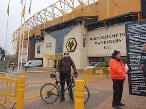 Stuart Bull outside Molineux Stadium - home of Wolves. 