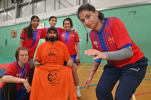 Manpreet Kaur with Sima Pacenkaite, and Simanpreet Kaur, Imane Sibhi, Sally Hill and Ranjit Singh