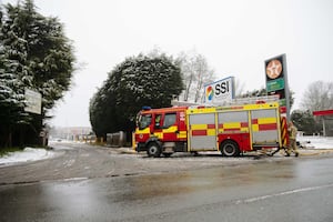 A fire engine outside the site at AB Waste Management