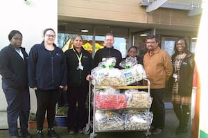 Cygnet Heathers staff deliver the Christmas hampers