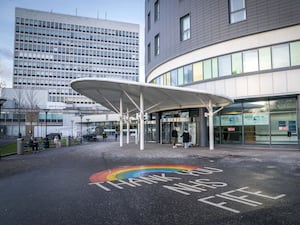 The main entrance to the NHS Fife Victoria Hospital in Kirkcaldy, Fife