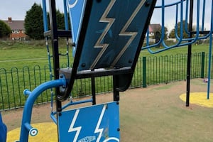 Damage to play equipment at a park in Goscote. Photo: Walsall Council