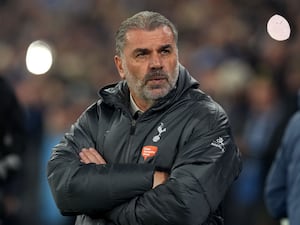 Tottenham manager Ange Postecoglou before the game at the Etihad Stadium