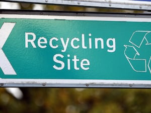 A recycling plant sign