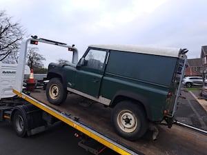 The Land Rover had been stolen from Leicester in 2024, but was found and recovered in Cannock