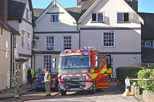 House fire in Vicars Close near Lichfield Cathedral.