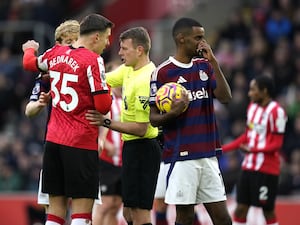 Alexander Isak, right, scored twice for Newcastle