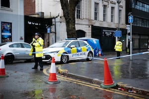 Police at the scene on Lichfield Street on the day of the incident