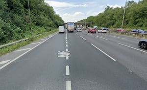 Two lanes have been closed on the M6 after a lorry shed its load