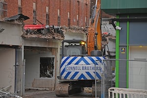 Demolition work is underway