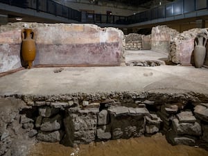 Remains of Roman painted walls