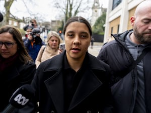 Sam Kerr arriving at court